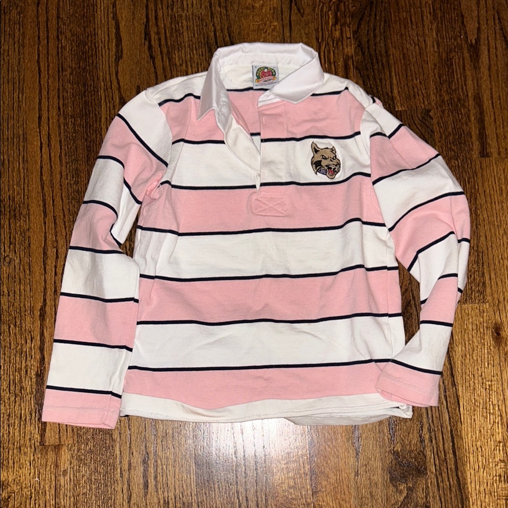NYU rugby shirt Pink and White